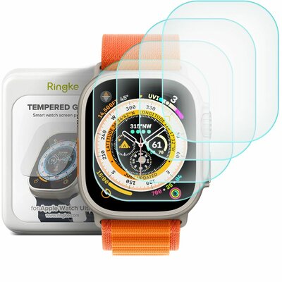 Ringke glazen Apple Watch Ultra 49 mm screenprotector 4 pack