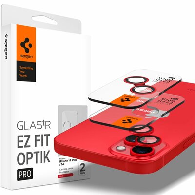 Spigen Optik EZ Fit iPhone 14 / 14 Plus camera beschermer 2 pack Rood