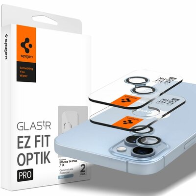 Spigen Optik EZ Fit iPhone 14 / 14 Plus camera beschermer 2 pack Blauw