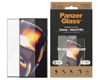 PanzerGlass Ultra Wide glazen Galaxy S23 Ultra screenprotector met applicator