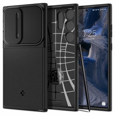 Spigen Optik Armor Galaxy S23 Ultra hoesje zwart