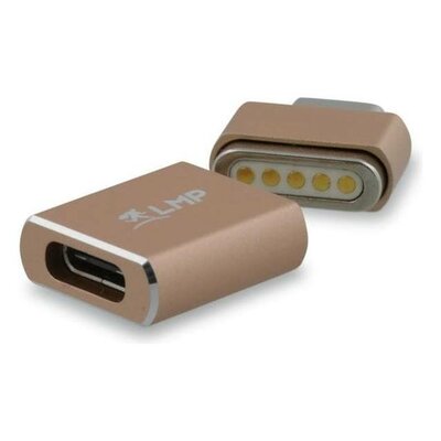 LMP aluminium Magnetic Safety USB-C adapter Goud