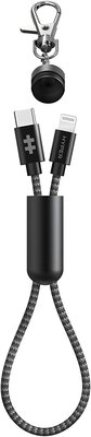 Hyperdrive Keychain Lightning USB-C kabel 20 cm Zwart