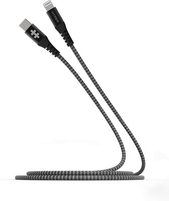 Hyperdrive Tough Lightning USB-C kabel 2 m Zwart