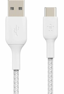 Belkin Braided BoostCharge USB-A naar USB-C kabel 2 meter Wit