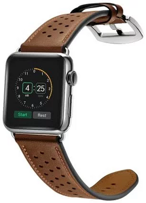 TechProtection Leather Apple Watch 49 / 45 / 44 mm bandje Bruin