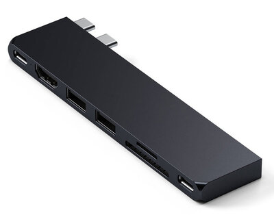 Satechi Pro Hub Slim USB-C hub voor MacBook M2 midnight