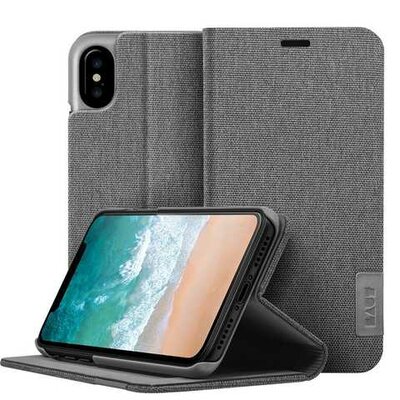 LAUT Apex Folio iPhone X hoesje Grijs