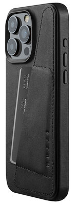 Mujjo Leather Wallet iPhone 15 Pro Max hoesje zwart