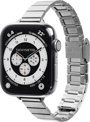 LAUT Links Petite Apple Watch 45 / 44 / 42 mm bandje zilver