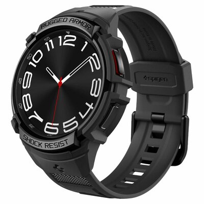 Spigen Rugged Armor Pro Galaxy Watch 6 Classic 43 mm hoes + bandje Zwart