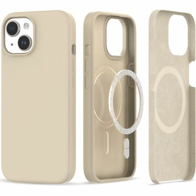 Tech Protection Silicone MagSafe iPhone 15 hoesje beige