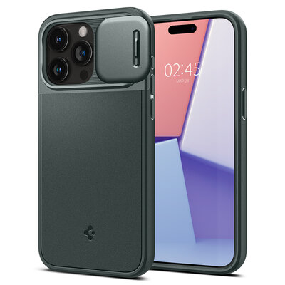 Spigen Optik Armor iPhone 15 Pro Max hoesje groen