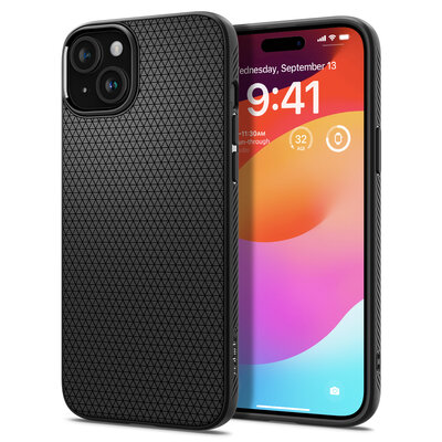 Spigen Liquid Air iPhone 15 hoesje zwart