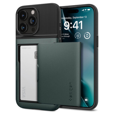 Spigen Slim Armor CS iPhone 15 Pro hoesje groen