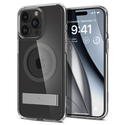 Spigen Ultra Hybrid S MagSafe iPhone 15 Pro hoesje grijs