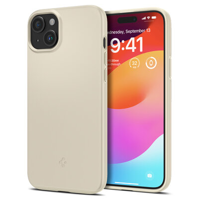 Spigen Thin Fit iPhone 15 hoesje beige