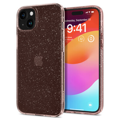 Spigen Liquid Crystal iPhone 15 Plus hoesje glitter rose
