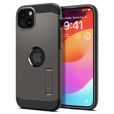 Spigen Tough Armor iPhone 15 Plus hoesje gun metal