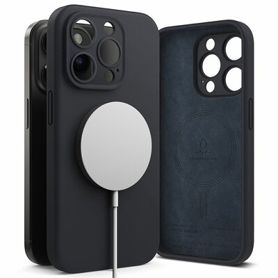 Ringke Silicone MagSafe iPhone 15 Pro hoesje donkerblauw 