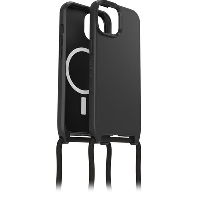 Otterbox React MagSafe iPhone 15 hoesje met draagkoord zwart