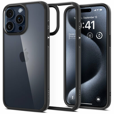 Spigen Ultra Hybrid iPhone 15 Pro hoesje zwart