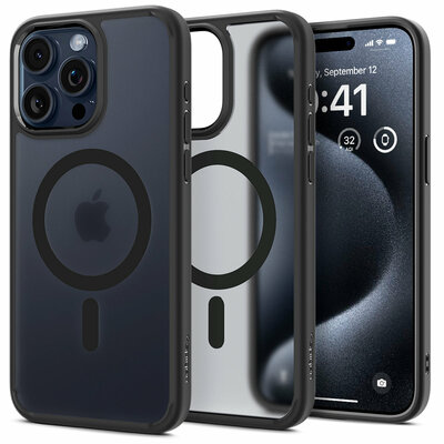 Spigen Ultra Hybrid MagSafe iPhone 15 Pro hoesje frost zwart