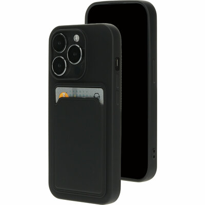 Mobiparts Classic TPU iPhone 15 Pro Max hoesje met kaarthouder zwart