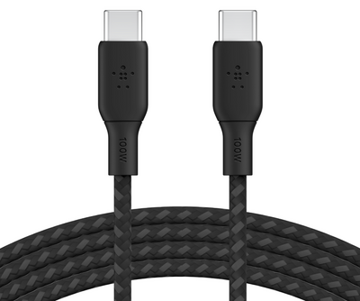 Belkin Braided 100 watt USB-C kabel 2 meter Zwart