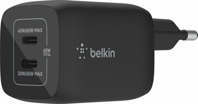 Belkin BoostCharge USB-C 60 watt oplader met 2 poorten zwart