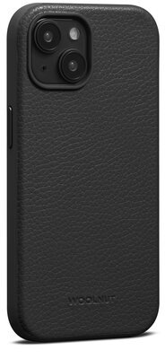 Woolnut leren MagSafe iPhone 15 Plus hoesje zwart