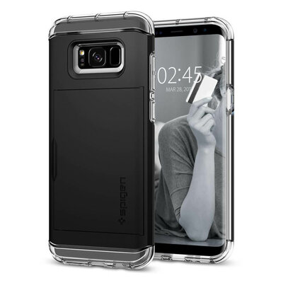 Spigen Crystal Wallet Galaxy S8 hoes Zwart