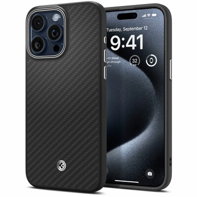 Spigen Enzo Aramid iPhone 15 Pro Max hoesje zwart