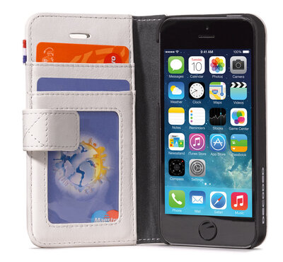 Decoded Leather Wallet case iPhone 5/5S White