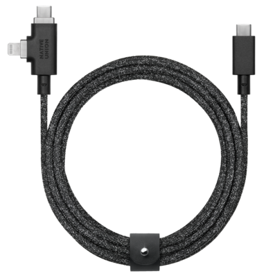 Native Union Belt Duo 240 watt USB-C naar USB-C &eacute;n Lightning kabel cosmos