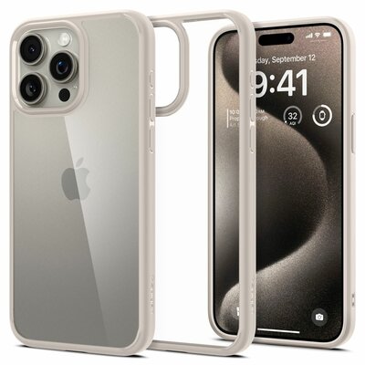 Spigen Ultra Hybrid iPhone 15 Pro hoesje titanium