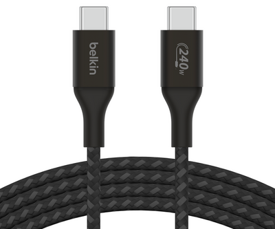 Belkin Braided 240 watt USB-C kabel 2 meter zwart