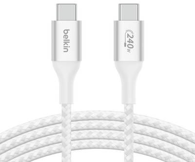 Belkin Braided 240 watt USB-C kabel 1 meter wit