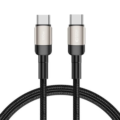 TechProtection EVO USB-C naar USB-C&nbsp;kabel 100 watt 100 centimeter titanium