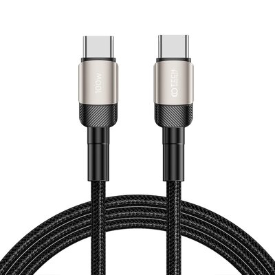 TechProtection EVO USB-C naar USB-C&nbsp;kabel 100 watt 200 centimeter titanium