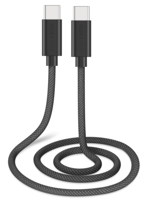 Musthavz braided USB-C naar USB-C kabel 1 meter zwart