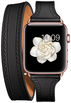 TechProtection Longcharm Apple Watch 49 / 45 / 44 mm bandje Zwart / Goud