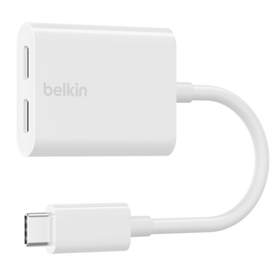 Belkin RockStar USB-C audio en oplaad adapter Wit