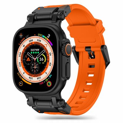 Tech Protection Delta Apple Watch 49 / 45 / 42 mm bandje zwart oranje