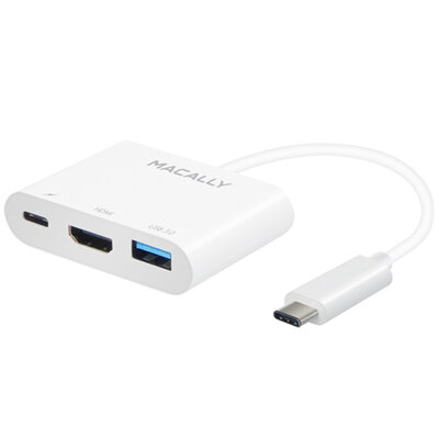 MacAlly USB-C naar HDMI en USB-A adapter Wit