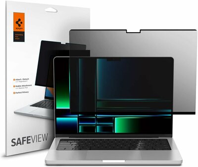 Spigen SafeView Privacy Glass MacBook Pro 14 inch glazen screenprotector