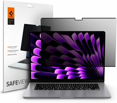 Spigen SafeView Privacy Glass MacBook Air 15 inch glazen screenprotector