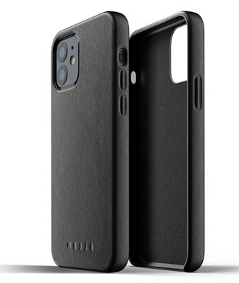 Mujjo Leather case iPhone 12 Pro / iPhone 12 hoesje zwart