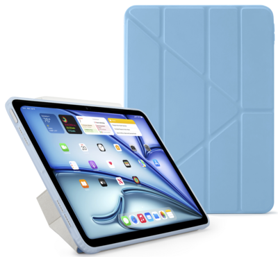 Pipetto Origami iPad Air 2024 13 inch hoesje lichtblauw
