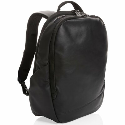 Decoded leren Backpack laptoptas zwart